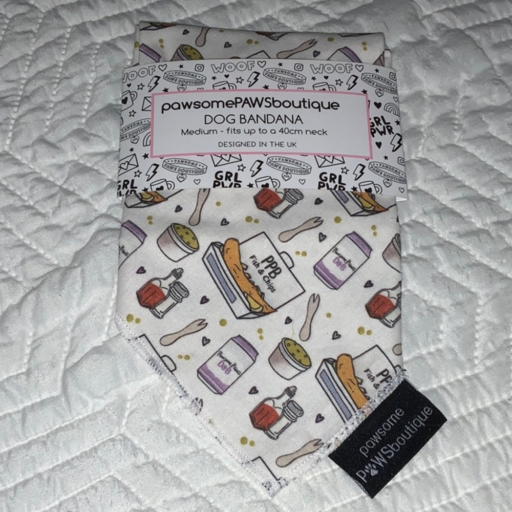 Fish and chips dog bandana